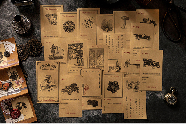 Mr. Paper 8 Design - Kolekcja antyczna papieru pakowego Retro pamiętnik DIY materiał książka - Karty dekoracyjne - Wianko - 8