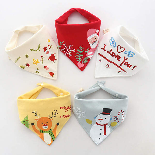 Bawełniane śliniaki dla dzieci Warmom 5 sztuk - prezent na Boże Narodzenie, kreskówkowe wzory, wodoodporna dla niemowląt i noworodków - Wianko - 13