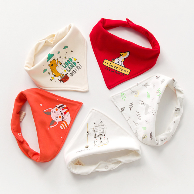 Bawełniane śliniaki dla dzieci Warmom 5 sztuk - prezent na Boże Narodzenie, kreskówkowe wzory, wodoodporna dla niemowląt i noworodków - Wianko - 6