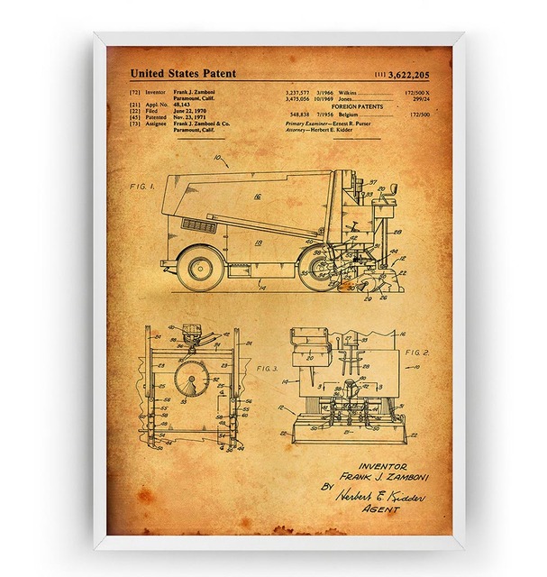 Plakat na płótnie Vintage Ice - Urządzenie do odnowy powierzchni skóry 1971 Patent hokej na ścianie - Wianko - 5