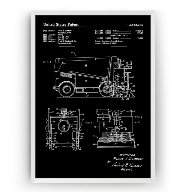 Plakat na płótnie Vintage Ice - Urządzenie do odnowy powierzchni skóry 1971 Patent hokej na ścianie - Wianko - 6