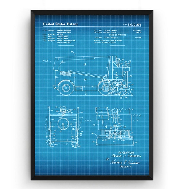 Plakat na płótnie Vintage Ice - Urządzenie do odnowy powierzchni skóry 1971 Patent hokej na ścianie - Wianko - 8