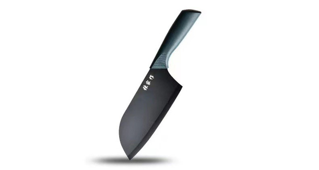 Nowy noż kuchenny do mięsa z tasakiem, stal nierdzewna, ciemnozielony uchwyt PP - Wianko - 5