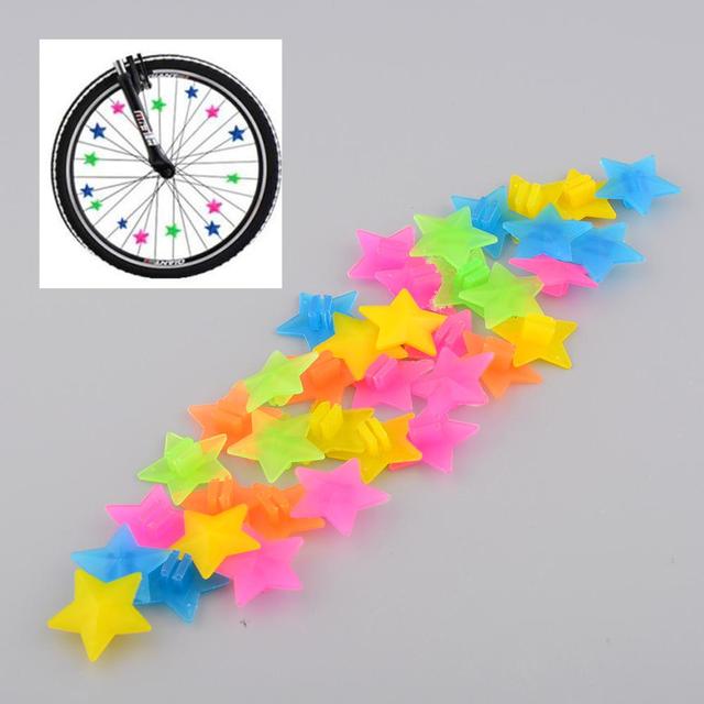 36 sztuk wielobarwnych plastikowych rowerowych koralików dekoracyjnych Spoke Stars dla dzieci i rowerów MTB - Wianko - 7