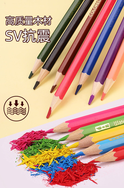 Kredki rysunkowe Hero, kolorowe, rozpuszczalne w wodzie i oleju ołów, bezpieczne dla studentów, dostępne w 12/18/24/36/48 kolorach - Wianko - 7