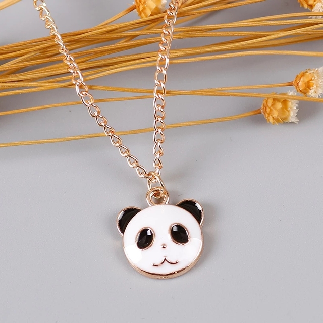 Naszyjnik czarno-biała Panda z wisiorkiem w kształcie misia - stylowa biżuteria z motywem zwierzęcym - Wianko - 3