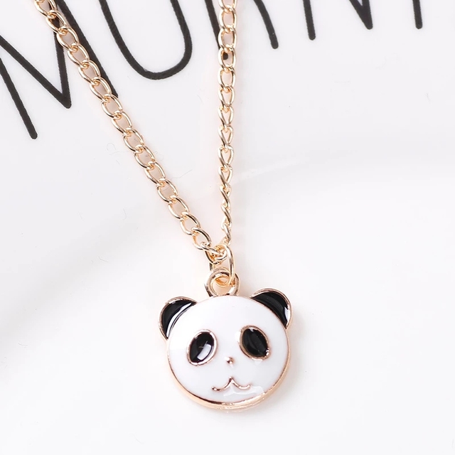 Naszyjnik czarno-biała Panda z wisiorkiem w kształcie misia - stylowa biżuteria z motywem zwierzęcym - Wianko - 4