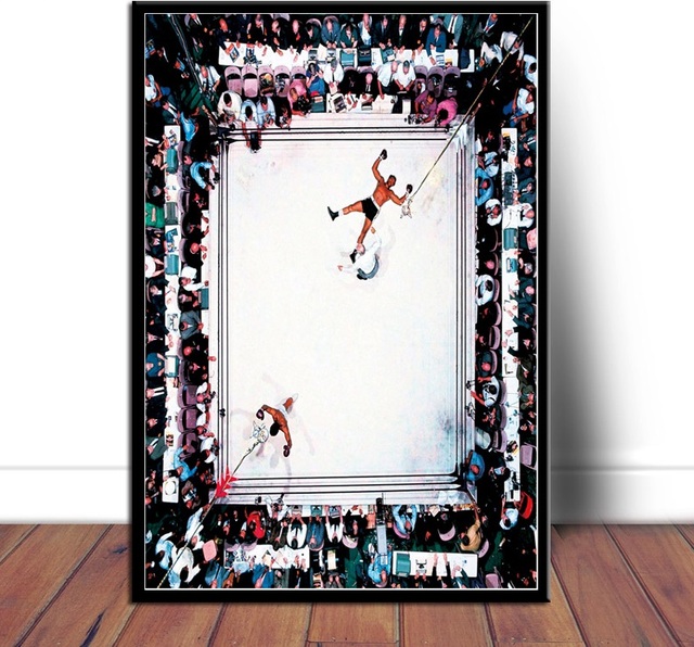 Muhammad Ali King – Gwiazdkowe plakaty i druki, obraz na płótnie czarno-białe, kulturystyczne zdjęcia do wnętrz - Wianko - 7