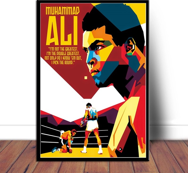 Muhammad Ali King – Gwiazdkowe plakaty i druki, obraz na płótnie czarno-białe, kulturystyczne zdjęcia do wnętrz - Wianko - 4