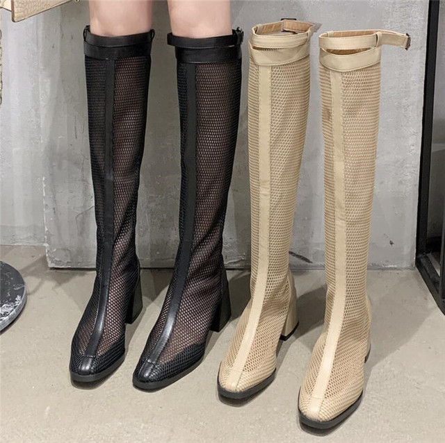 Czarne damskie sandały na obcasie COOTELILI 6cm - letnie klapki z antypoślizgową podeszwą - Wianko - 18