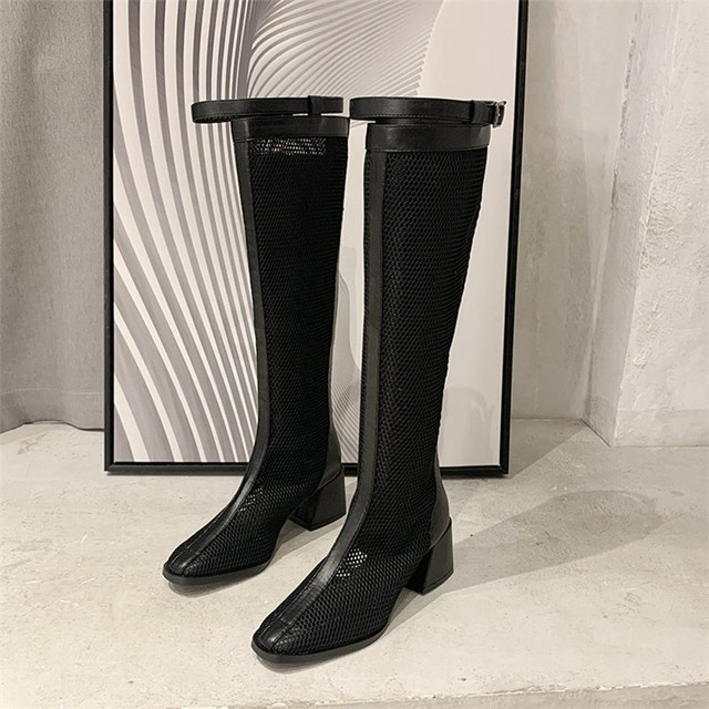 Czarne damskie sandały na obcasie COOTELILI 6cm - letnie klapki z antypoślizgową podeszwą - Wianko - 17