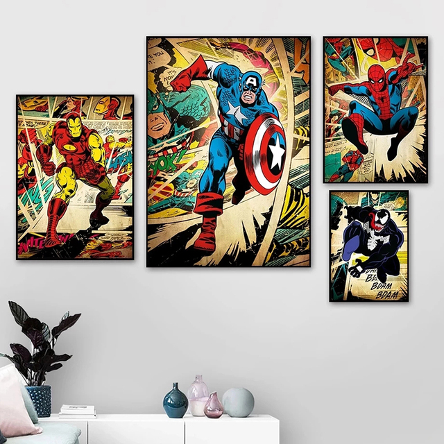 Komiks płótno malarstwo Avengers - dekoracyjny obraz ścienny salonu domowy wystrój - Wianko - 3