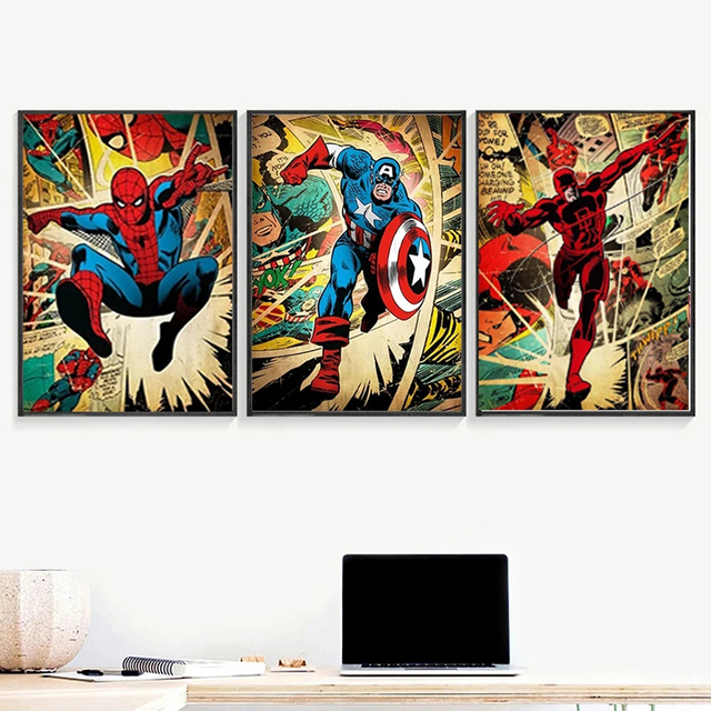 Komiks płótno malarstwo Avengers - dekoracyjny obraz ścienny salonu domowy wystrój - Wianko - 4