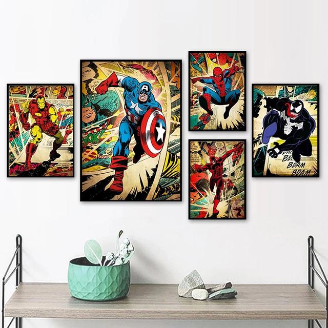 Komiks płótno malarstwo Avengers - dekoracyjny obraz ścienny salonu domowy wystrój - Wianko - 5