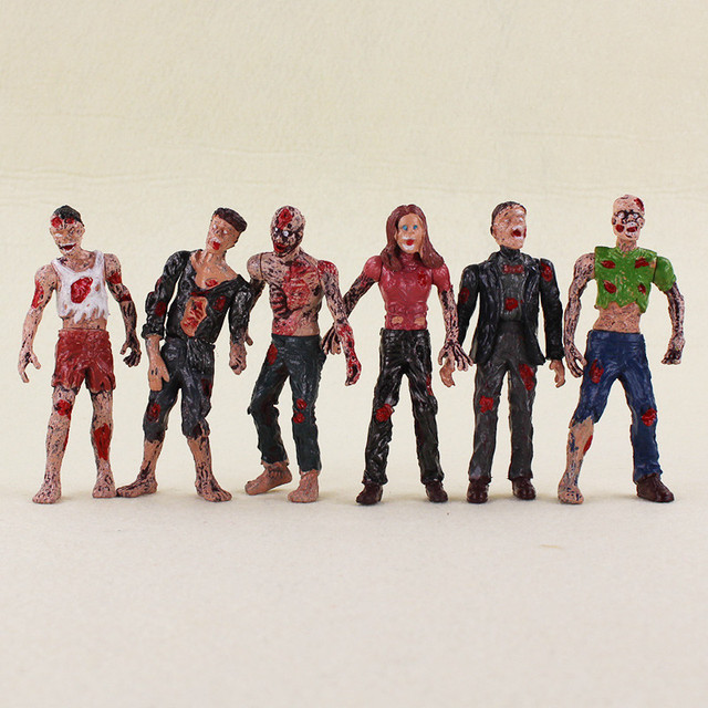 Partia 6 figurki The Walking Dead Zombie, 10cm, niebezpieczne zwłoki - dziecięce modele lalki Brinquedos - Wianko - 1