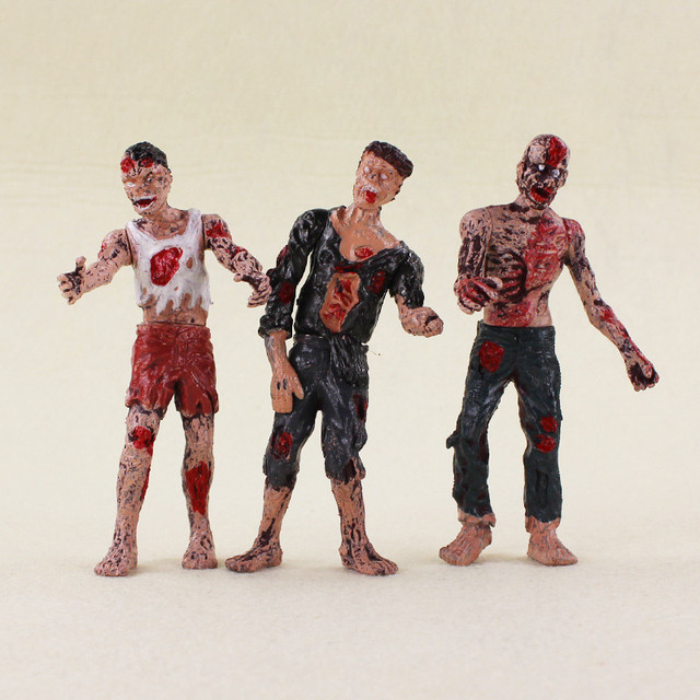 Partia 6 figurki The Walking Dead Zombie, 10cm, niebezpieczne zwłoki - dziecięce modele lalki Brinquedos - Wianko - 3