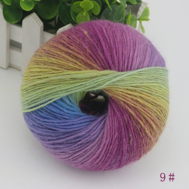 Mieszana przędza wełna Rainbow segment barwiona, 180M/50g, idealna do ręcznego robienia DIY, dzianinowa dzianina na czapki, szaliki i poduszki na sofę - Wianko - 17