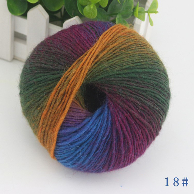 Mieszana przędza wełna Rainbow segment barwiona, 180M/50g, idealna do ręcznego robienia DIY, dzianinowa dzianina na czapki, szaliki i poduszki na sofę - Wianko - 26