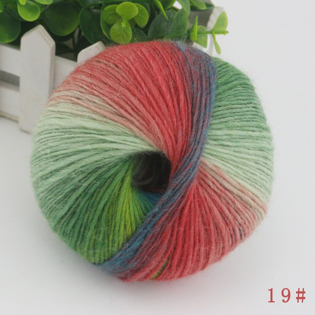 Mieszana przędza wełna Rainbow segment barwiona, 180M/50g, idealna do ręcznego robienia DIY, dzianinowa dzianina na czapki, szaliki i poduszki na sofę - Wianko - 27