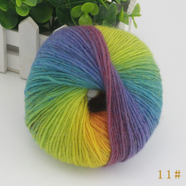 Mieszana przędza wełna Rainbow segment barwiona, 180M/50g, idealna do ręcznego robienia DIY, dzianinowa dzianina na czapki, szaliki i poduszki na sofę - Wianko - 19