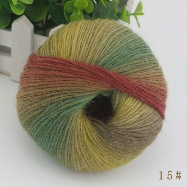 Mieszana przędza wełna Rainbow segment barwiona, 180M/50g, idealna do ręcznego robienia DIY, dzianinowa dzianina na czapki, szaliki i poduszki na sofę - Wianko - 23