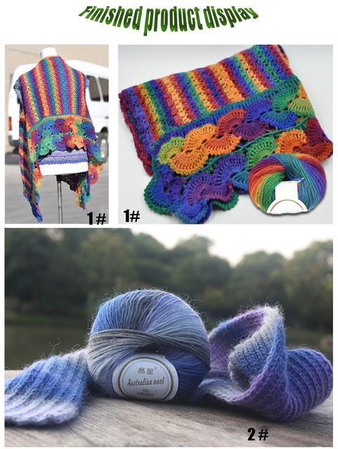 Mieszana przędza wełna Rainbow segment barwiona, 180M/50g, idealna do ręcznego robienia DIY, dzianinowa dzianina na czapki, szaliki i poduszki na sofę - Wianko - 4