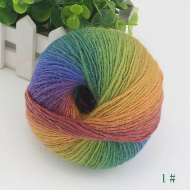 Mieszana przędza wełna Rainbow segment barwiona, 180M/50g, idealna do ręcznego robienia DIY, dzianinowa dzianina na czapki, szaliki i poduszki na sofę - Wianko - 9