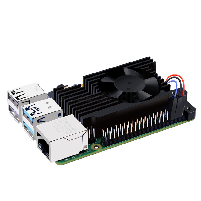Regulowany wentylator Pancerz Lite + radiator do Raspberry Pi 4 z automatycznym wyłączaniem, PWM, CNC Extreme Cooler, 4B - Wianko - 2