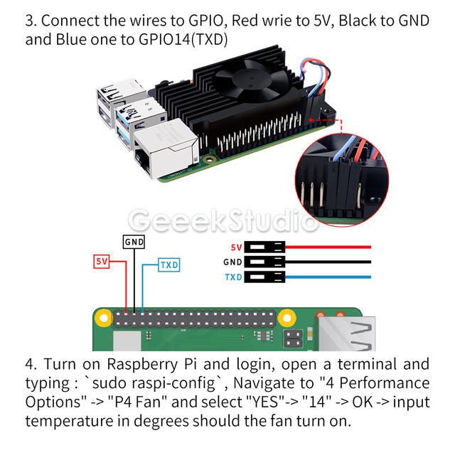 Regulowany wentylator Pancerz Lite + radiator do Raspberry Pi 4 z automatycznym wyłączaniem, PWM, CNC Extreme Cooler, 4B - Wianko - 8