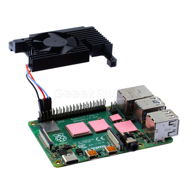 Regulowany wentylator Pancerz Lite + radiator do Raspberry Pi 4 z automatycznym wyłączaniem, PWM, CNC Extreme Cooler, 4B - Wianko - 3