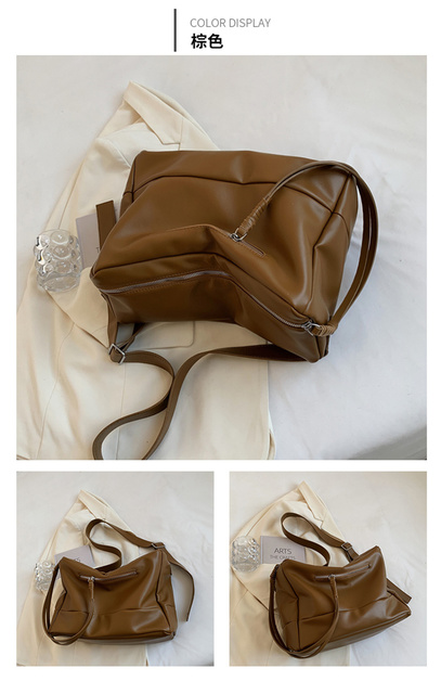 Duża skórzana torebka damska na ramię w stylu Vintage Marki Projektant, idealna na co dzień i podróże - Wianko - 8