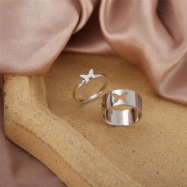 Vintage pierścień z motywem sowy dla par, srebrny kolor, niebieskie oczy - biżuteria ślubna - Wianko - 12