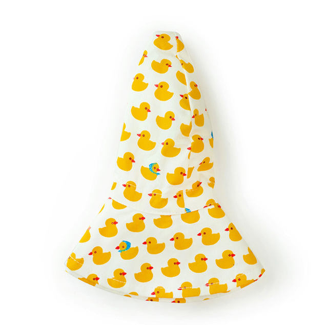 Dziecięcy kapelusz przeciwsłoneczny z parasolką - Żółta kaczka z uroczym wzorkiem cartoons, regulowany na noworodki i maluchy - Wianko - 3