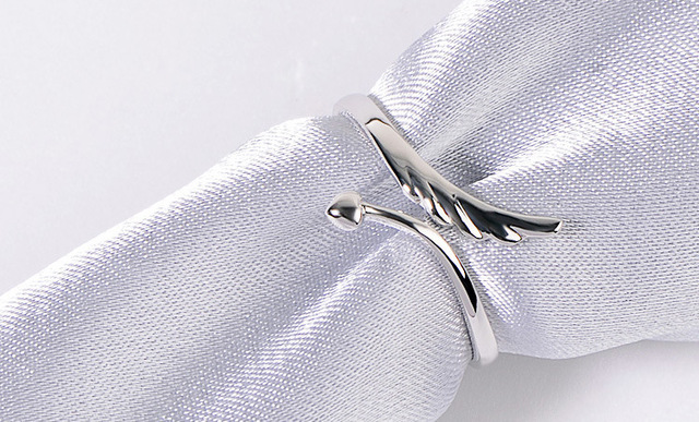 Srebrny pierścień otwarty z motywem skrzydeł anioła, wykonany ze sterylnej próby 925 - moda, osobowość, popularny wzór SR288 - Wianko - 5
