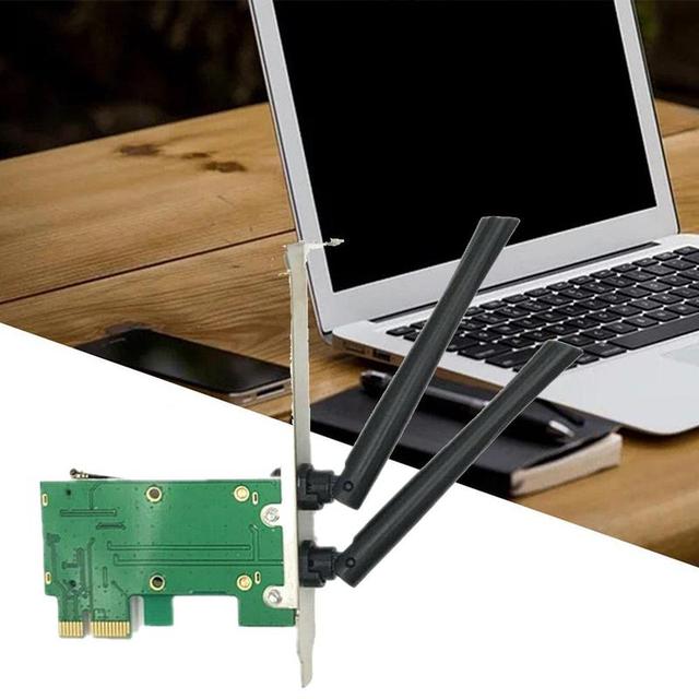 Karta sieciowa Wi-Fi Mini PCIE na PCI-E 1X do komputera stacjonarnego + adapter + 2 anteny - Wianko - 12