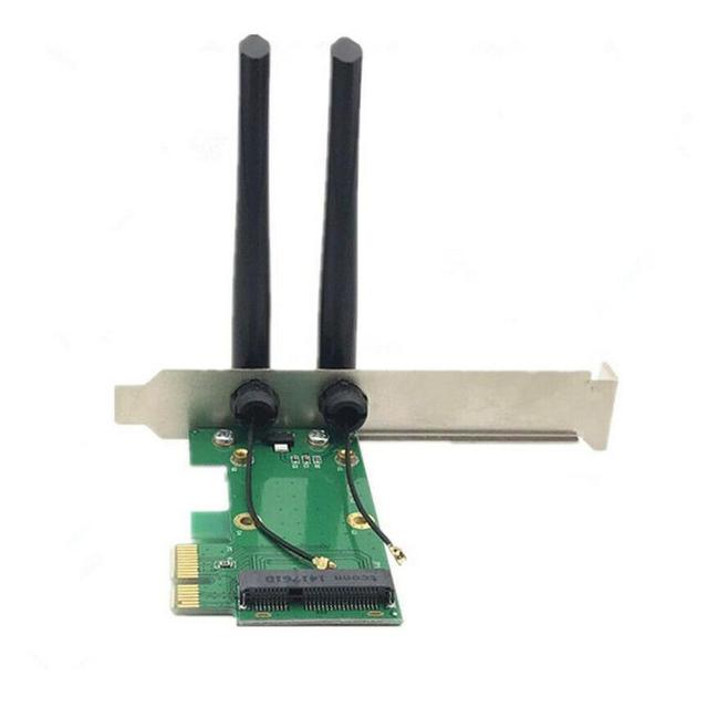 Karta sieciowa Wi-Fi Mini PCIE na PCI-E 1X do komputera stacjonarnego + adapter + 2 anteny - Wianko - 3