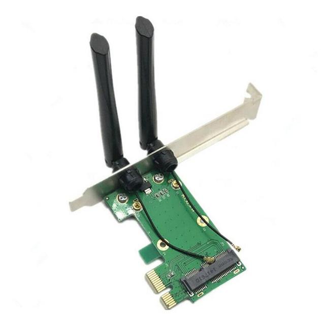 Karta sieciowa Wi-Fi Mini PCIE na PCI-E 1X do komputera stacjonarnego + adapter + 2 anteny - Wianko - 4