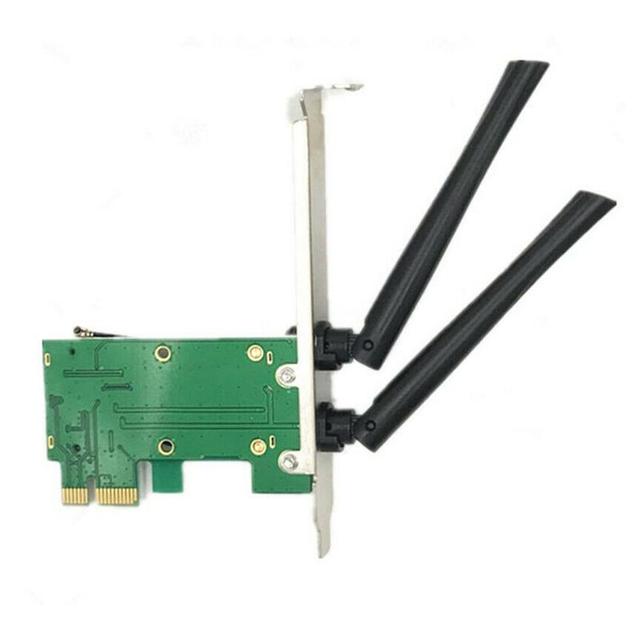 Karta sieciowa Wi-Fi Mini PCIE na PCI-E 1X do komputera stacjonarnego + adapter + 2 anteny - Wianko - 1