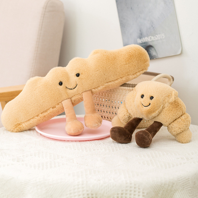 Chleb pluszowa poduszka w kształcie bagietki- lalka mały uroczy bagietka Croissant Toast poduszka dziewczyna prezent Appease PP bawełna tkaniny aksamitne dziecko - Wianko - 14