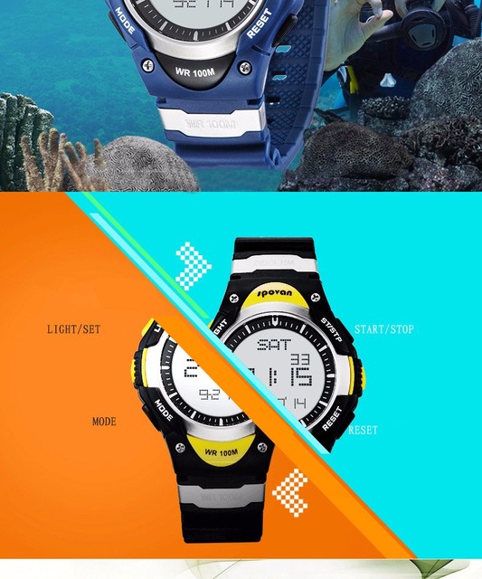 Sportowy zegarek cyfrowy Relogio Masculino SPOVAN, wodoodporny na 100 metrów z chronografem i budzikiem - męski i damski - Wianko - 6