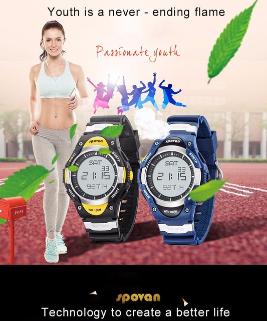 Sportowy zegarek cyfrowy Relogio Masculino SPOVAN, wodoodporny na 100 metrów z chronografem i budzikiem - męski i damski - Wianko - 1