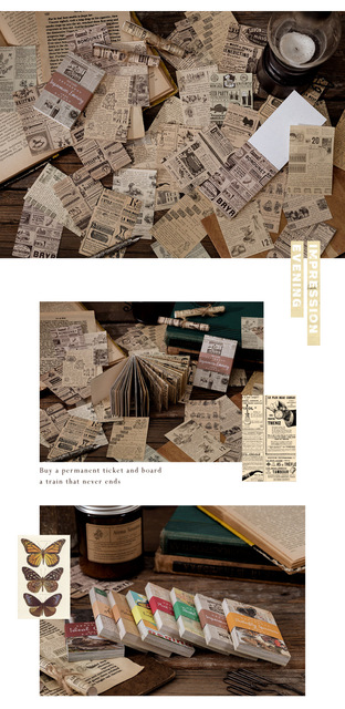 60 arkuszy papieru typu kraft w stylu vintage do scrapbookingu, papierowe materiały do rękodzieła - Wianko - 7