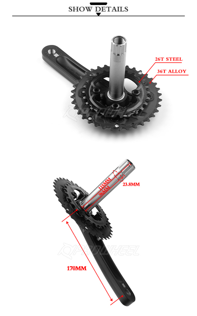 Korba rowerowa górska PROWHEEL 6/7/8/9/10/11 prędkości 170mm 22-30-40T 24-32-42T 26-36T 28-38T - Wianko - 7