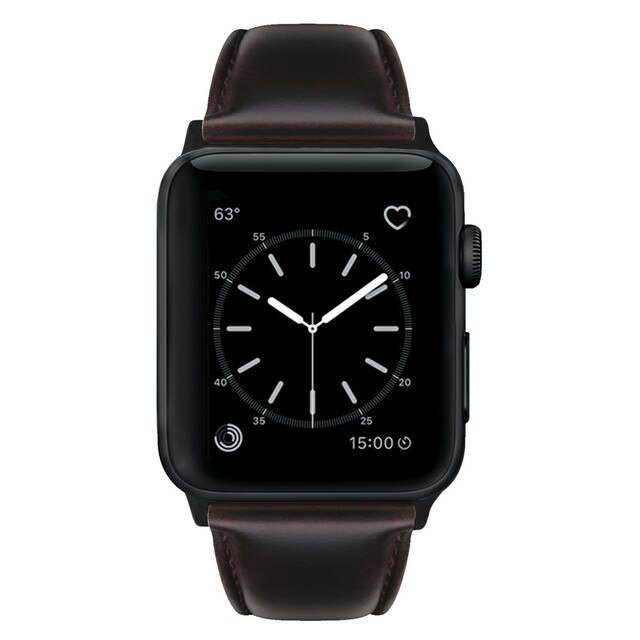 Bransoletka skórzana dla Apple Watch - Lśniący design, 42/38/44/40mm, seria 6 SE 5 4 3 2 1, męski pasek zegarka iWatch - Wianko - 7