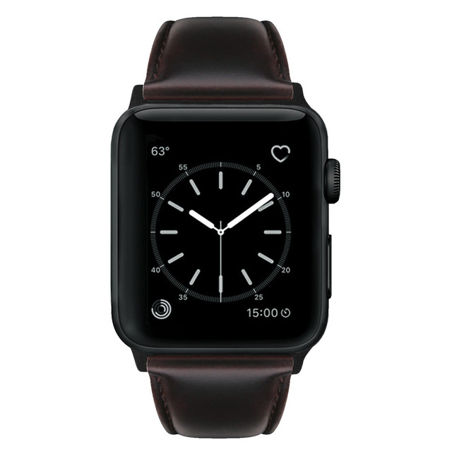 Bransoletka skórzana dla Apple Watch - Lśniący design, 42/38/44/40mm, seria 6 SE 5 4 3 2 1, męski pasek zegarka iWatch - Wianko - 1
