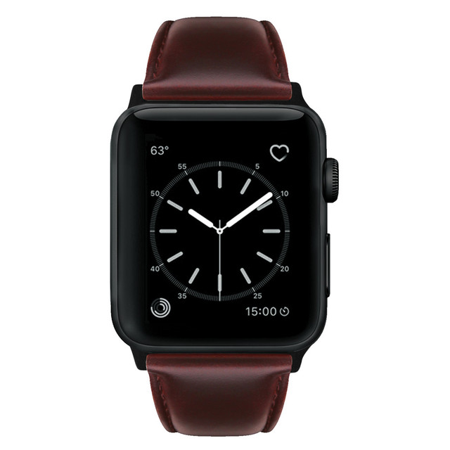 Bransoletka skórzana dla Apple Watch - Lśniący design, 42/38/44/40mm, seria 6 SE 5 4 3 2 1, męski pasek zegarka iWatch - Wianko - 3