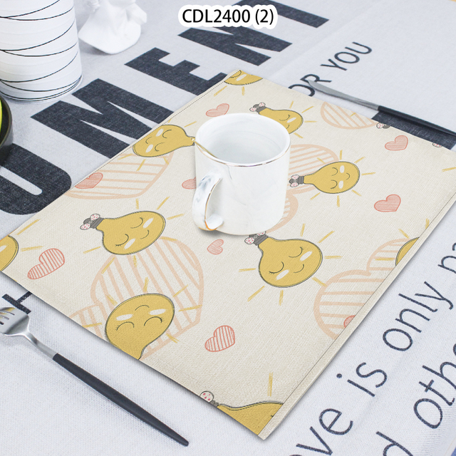 Podkładka stołowa bawełniana na kubki 42*32 cm - kwiaty CDL2400 - Wianko - 3