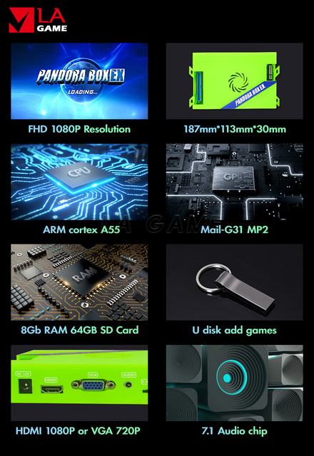 Automat do gier na monety FHD 1080p Pandoras Arcade Box EX z 3300 najnowszymi grami w 1. Gry planszowe DDR4 RAM 2021. Konsola walki z gra arkadowa - Wianko - 2