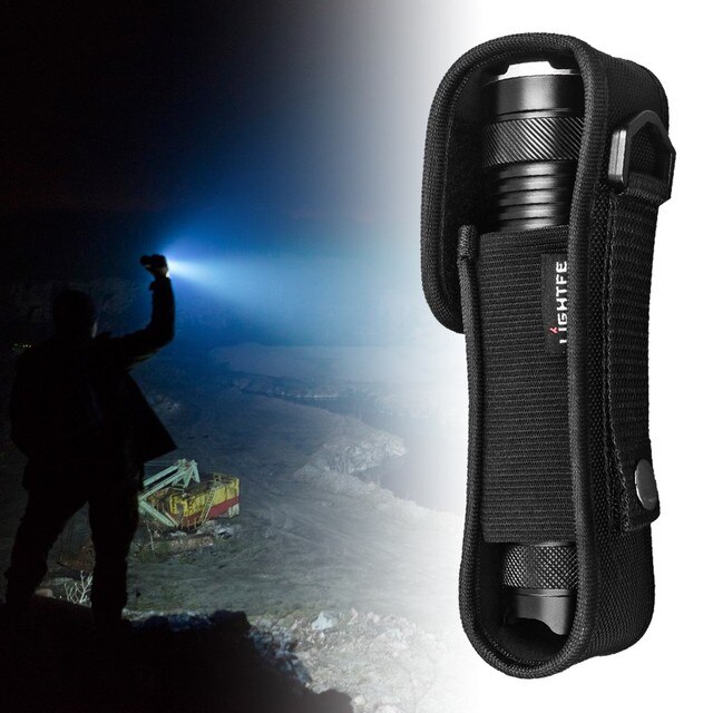 Latarka taktyczna LED w kaburze z etui na pas i saszetką molle - idealna na polowanie i przygody na zewnątrz - Wianko - 8