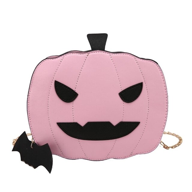 Skórzana torba na ramię 066F z łańcuchem - Dynia Halloween dla kobiet - Wianko - 2
